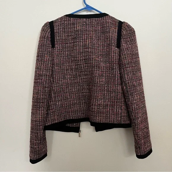 Kate Spade Puff Sleeve Tweed Jacket in Pink Plaid - Picture 6 of 11